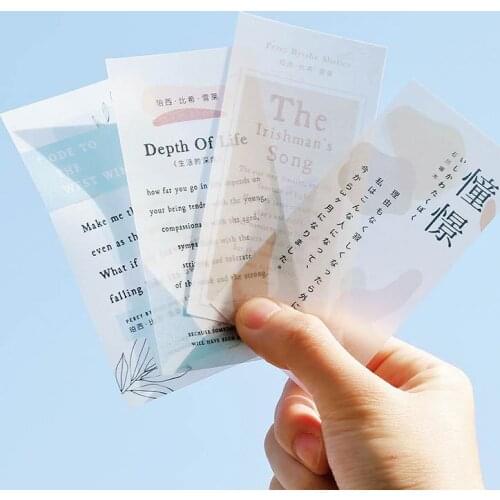 Small size DIY decorative clear paper material scrapbooking paper letters poem design hobby craft