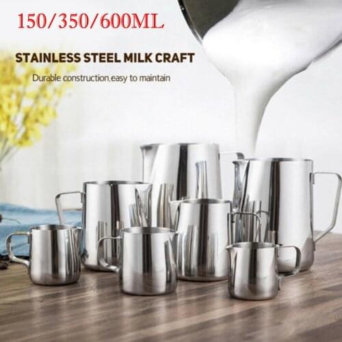 Stainless Steel Milk Craft Coffee Latte Frothing Art Jug Pitcher Mug Cup Durable 150ml/350ml/600ml