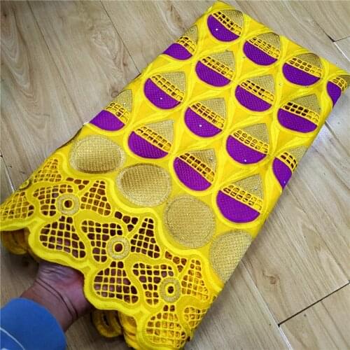 Newest African Swiss Lace Fabric Nigerian 2.5Yards Swiss Voile Lace Fabric Cotton for Party Dress