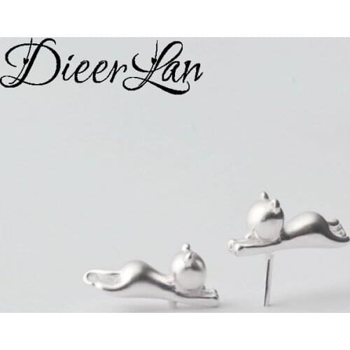 2017 New Arrivals Silver Color Cat Earrings For Women Kitty Jewelry Fashion