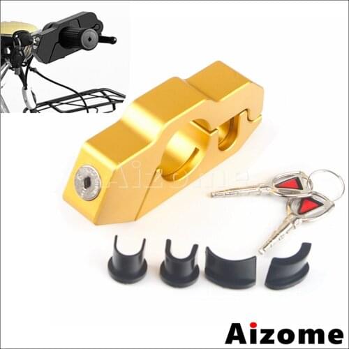 CNC Solid Motorcycle Handlebar Lock Grip Security Safety Locks Fit Scooter ATV Dirt Street Bikes Motorcycle Anti-Theft Grip Lock