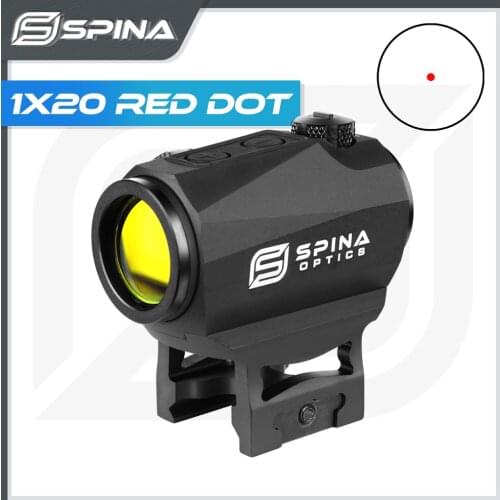 SPINA OPTICS Tactical Holographic 1x20 Sight Scope Red Dot View Riflescope Hunting with High&Low Rail Mount IPX6 Water Proof