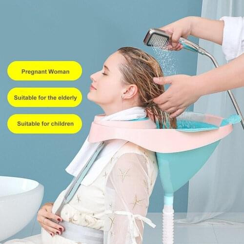 Portable Upright Shampoo Artifact Front Buckle Design Home Use Foldable Pregnant Women Patient Shampoo Basin Hair clean Tool