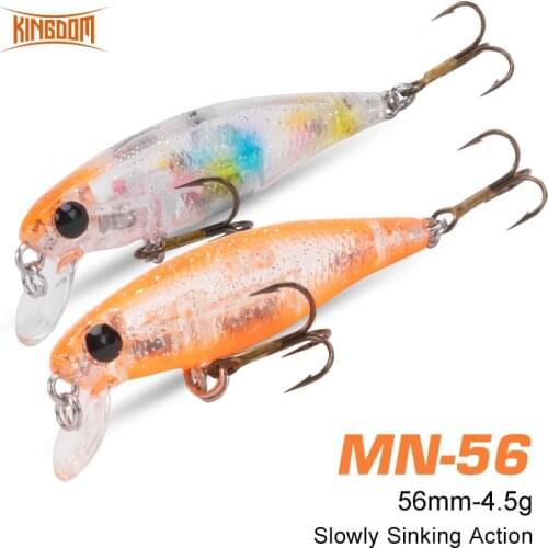 Kingdom Mn-56 Sinking Minnow Fishing Lures 56mm 4.5g ABS Materials Artificial Wobblers Hard Baits For Bass Pike esca Lure Tackle