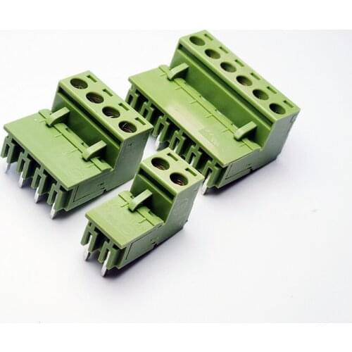 50PCS/1LOT KF2EDGK 5.08mm Barrier Connector Plug-In Wiring Terminal Block Straight/Curved Needle Plug+Socket 2PCS Set 2P3P4P5P6P