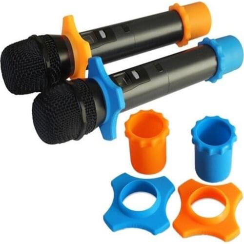 1 Set Silicone Microphone Anti-Slip Roller Ring Handheld Microphone Accessories Mic Protection for Karaoke Microphone