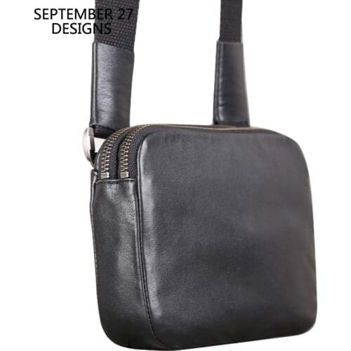 Small Messenger Bag Men First Layer Leather Mens Crossbody Bags For Male Mini Shoulder Bag 100% Cowhide Male Handmade Handbags