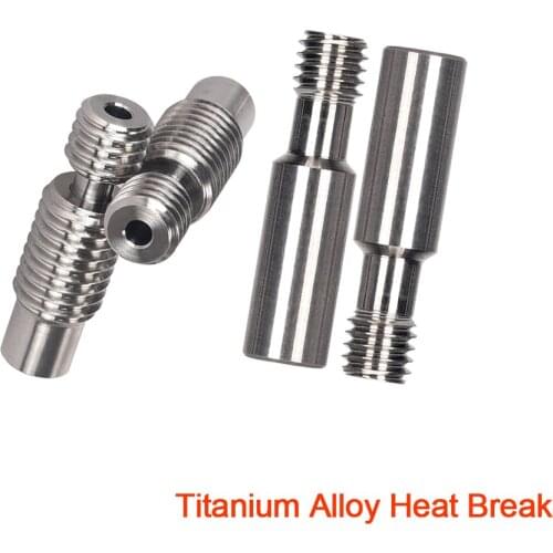 BIQU V6 Heat Break GRADE5 Titanium Alloy Ender3 CR10 Heatbreak All Metal Throat 3D Printer Parts For V6 Remote Hotend Extruder