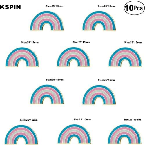 Transgender Rainbow Shape Lapel Pin Flag badge Brooch Pins Badges 10Pcs a Lot