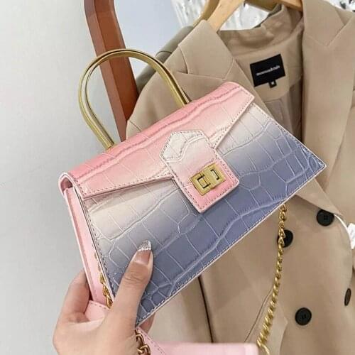 Trapezoid Design Stone Pattern PU Leather Crossbody Bags 2021 Summer Luxury Brand Simple Fashion Shoulder Handbags and Purses