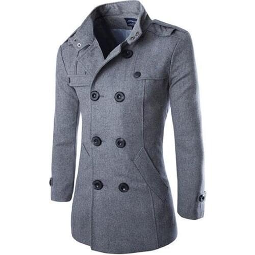 Trench Coat Wool Woolen Cloth Coat Jacket wind coat