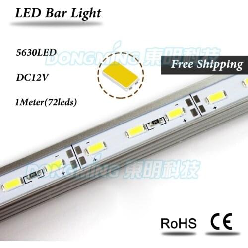 U/V Shape Aluminium Profile 1m LED luces Strip 5630 72leds DC 12V led luces bar light Home/Kitchen/Table/Jewelry Showcase light
