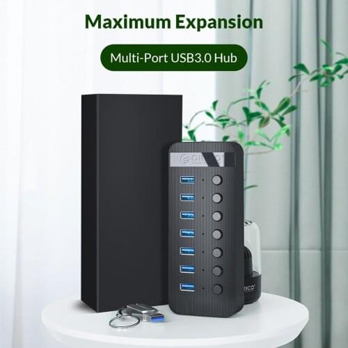 USB-A 3.0 HUB For ORICO Power Adapter 5Gbps 7 Ports USB Multi Splitter for Laptop Desktop Dock Station Computer Accessories