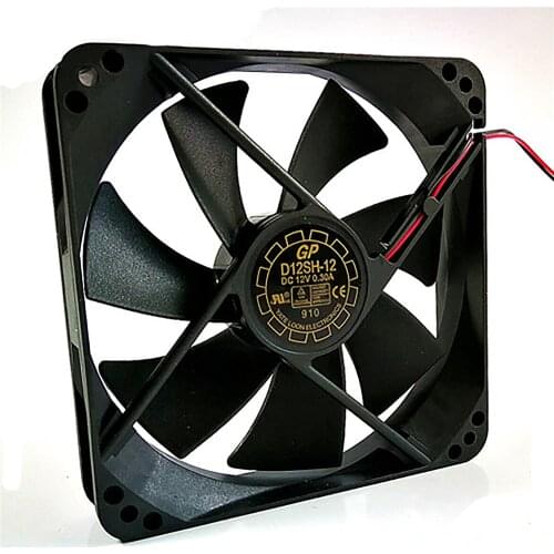 DC 12V Cooling Fan 2pin Cooler Cool Silent 27dB for Computer Case 12025 D12SH-12