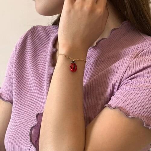 New Adjustable Ladybug Turtle Animal Charm Bracelet For Women Handmade Summer Fashion Sexy Bracelet Jewelry Accessories