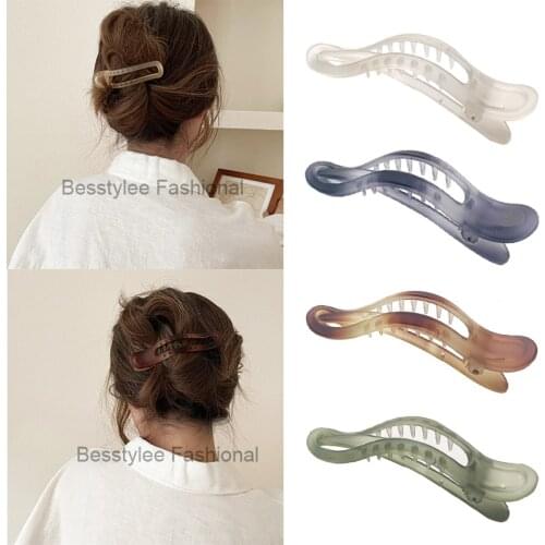 Candy Color Seamless Duckbill Clips Large Size Transparent Hair Clips Women Makeup Face Wash Hairpins Headwear Hair Accessories