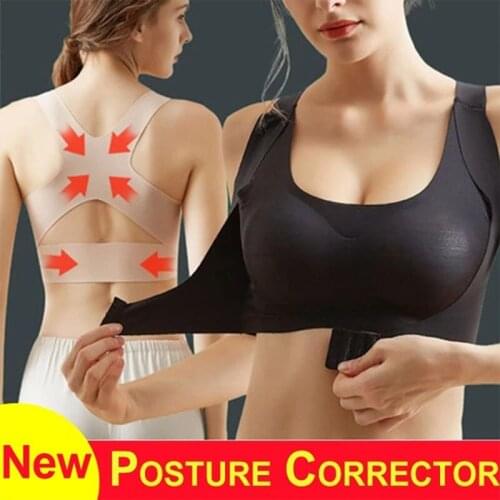 Women Bra Posture Corrector Bralette Front Closure Bra Fitness Vest Push Up Bra Female Brassiere Underwear Crotch Back Tank Tops