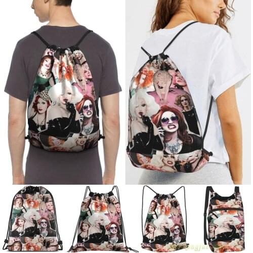 Jinkx Monsoon Collage Women Drawstring Sackpack Gym Bags Men Outdoor Travel Backpacks For Training Fitness Swimming Bag