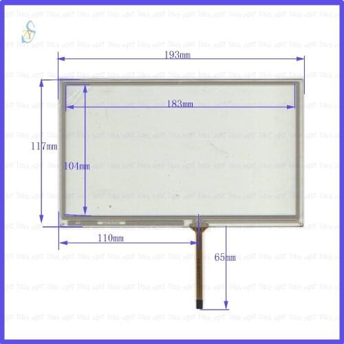 ZhiYuSun HLD-TP-2133 193*117 8inch 4 wire TOUCH SCREEN width 193mm length117mm for gps glass touch panel this is compatible