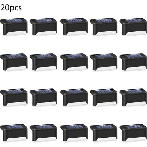 1/4/8/16/20pcs LED Solar Lamp Path Stair Outdoor Waterproof Wall Light Garden Landscape Step Deck Lamp Balcony Fence Solar Light