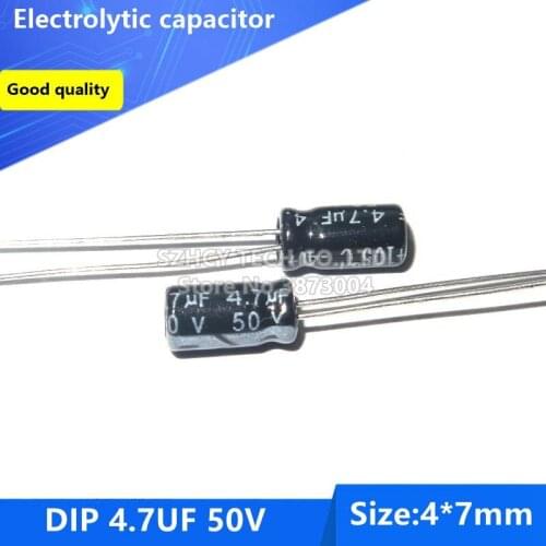 100pcs DIP 4.7UF 50V 4*7 Electrolytic capacitor