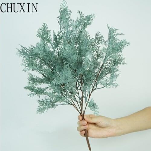 17 kinds of Artificial Plants Reed Fern Leaf Green Grass Willow Bouquet Decor Home Wedding Decorationg Wreath Fake Plants