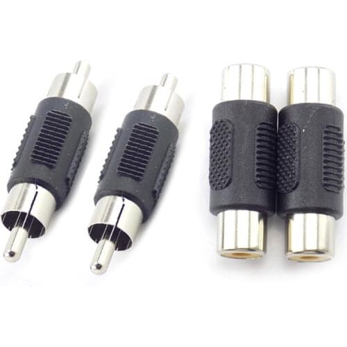 2pcs Dual RCA Male to male female to female Audio Connector Adapter Plug video Coupler AV cable for CCTV camera