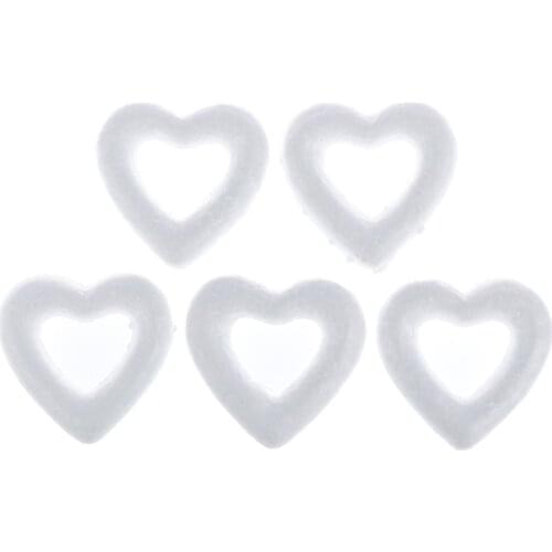 5PCS DIY White Heart Polystyrene Styrofoam Foam Ball For Christmas Ornaments
