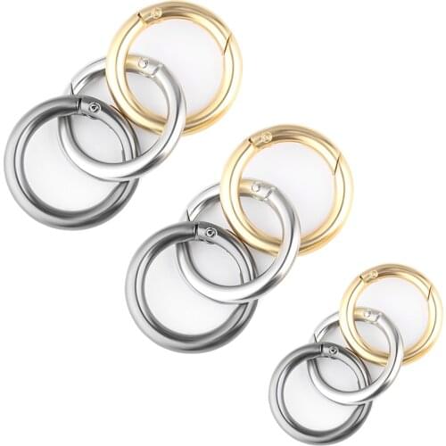5pcs Gate Spring O-Ring Buckles Clips Carabiner Purses Handbags Round Push Trigger Snap Hooks Carabiner For bag clothes