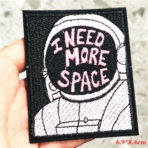 5Pcs Punk Cool Space Letter Embroidery Sew On Patches Sewn Applique Badge Craft Embroidered DIY For Clothes Trousers Sticker