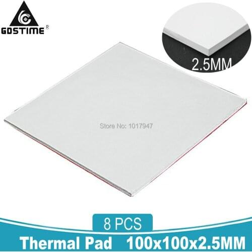 8 Pcs Gdstime 100x100x2.5MM GPU Thermal Conductive Heatsink Cooling Silicone Pad 2.5mm Gray Blue
