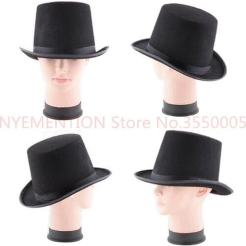 Satin Felt top hat magician gentleman adult 20S costume tuxedo victorian cap Halloween XMAS party Fancy Dress Top Hat 50pcs