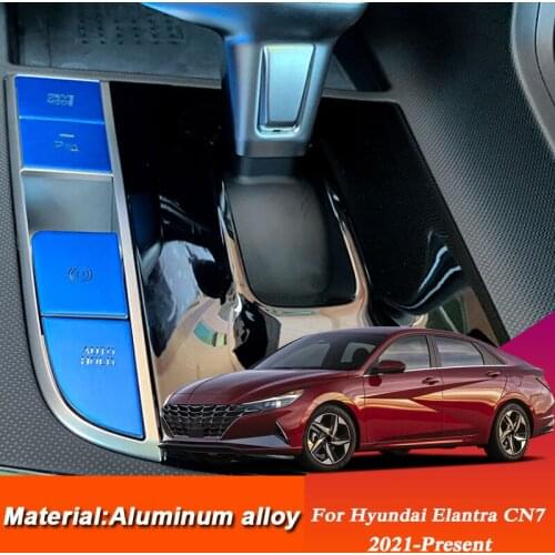 Car Styling For Hyundai Elantra CN7 2021-Present Central Control Electronic Handbrake Button Modification Gear Sequins Sticker