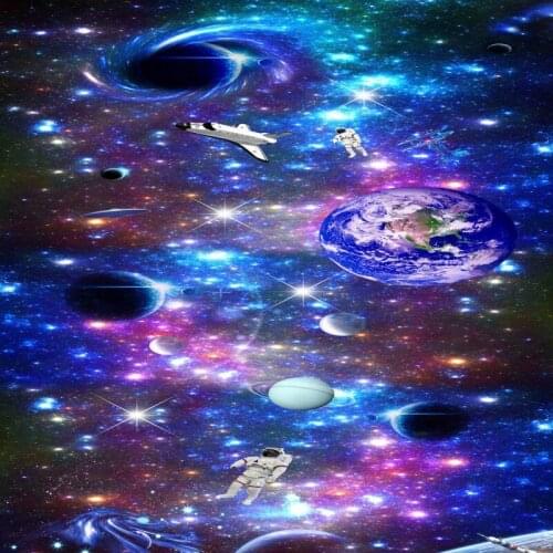 Free Shipping Universe 3D wallpaper hotel living room floor sticker office non-slip floor mural