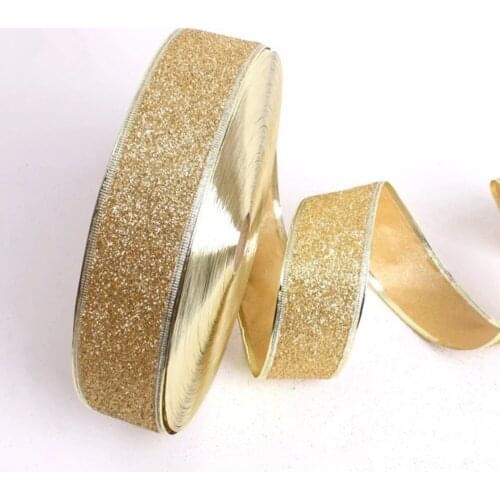 Glitter Ribbon Tree Decoration Christmas Band Ballroom Decor Wedding Ornaments Christmas Embellishment Ribbon Sewing Accessories