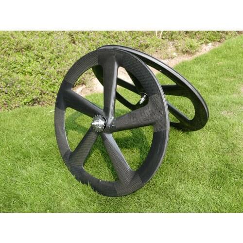 FLX-WS-CW56 Brand New Full Carbon Track Bike Five Spokes Clincher Wheelset Basalt Brake Side Toray Carbon Wheel 65mm