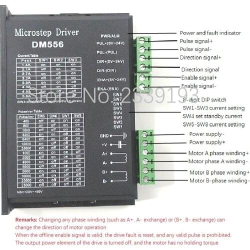 Leadshine DM556 2 fazy sterownik do 57 MM 86 MM silnik krokowy 36-60 VDC 2.1A do 5.6A