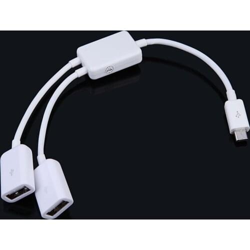Micro USB to 2 OTG Hub Adapter Cable Dual Port Y Splitter for Tablet PC Phone Card Reader Mouse Keyboard Computer Component