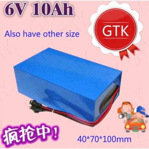 10AH Lifepo4 6V bateria 6V 6.4V 10AH lithium batery for 610 612 Toy car childrens rc electric car crawler water pump LED lamp