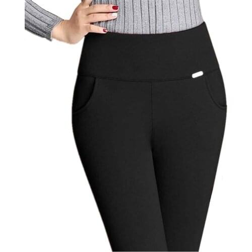 LPOWSS Sexy Women Plus Size High Waist Leggings Elastic Small-leg Pencil Pants 2020 Slim Korean Skinny Stretch Trousers S-XXXXL