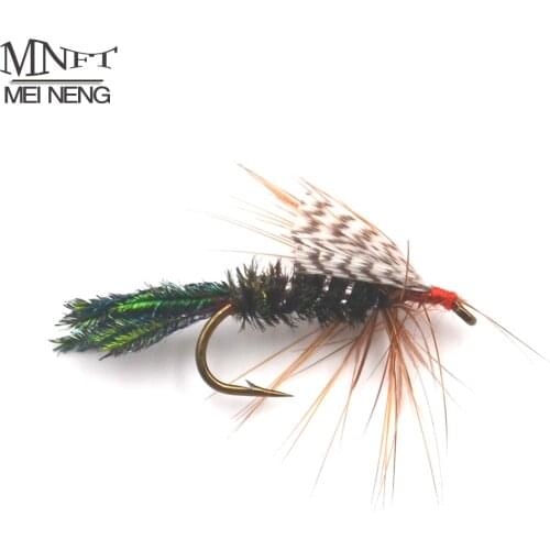 MNFT 10PCS Olive Green Peacock Herl Body Bug Fishing Flies Peacocks Feather Tail Trout Fly Fishing 10