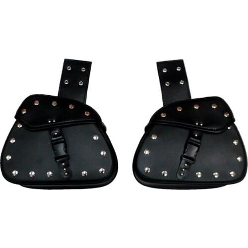 Motorcycle Motorbike Leather Black Saddlebags Saddle Bags Panniers Luggage Bagstreet Dirt bike Dual Chopper Touring Cruser