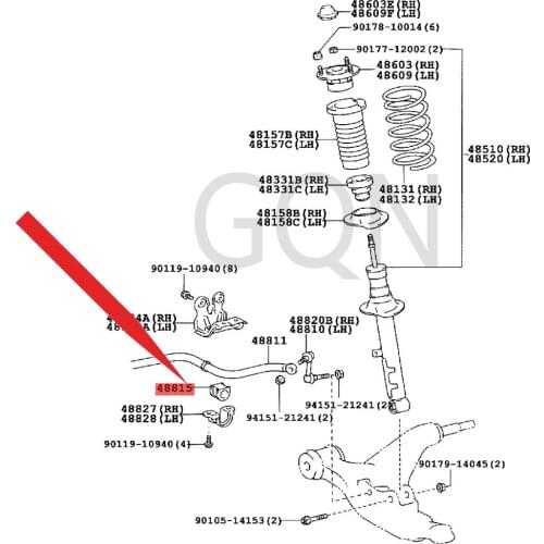 Front stabilizer bar bushing 2005-Toy ota CRO WNR EIZ stabilizer bar bushing (front) opening rubber (front) rubber ring