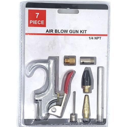 7Pcs/Kit Air Compressor Blow Gun Multiple Nozzles Dust Cleaning Tools Air Duster Gun Pneumatic Trigger Blower