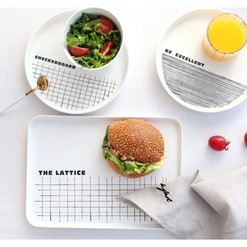 Plastic Tray Ins Rectangular Commercial Fruit Dumpling Cake Northern European Dessert Household Tea Set Tea Tray Cup Tray