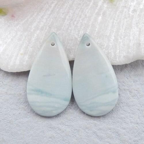 Natural Stone Wave Jasper Water Drop Shape Earring Bead 29x15x4mm 2.28g Fashion Jewelry Women Earrings Accessories