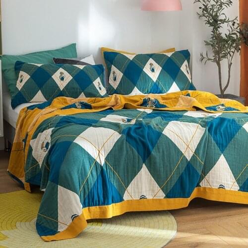 Nordic Spring Summer Cotton Gauze Muslin Quilt Bed Nap Blanket Bedding Cover Sheets Bed Linen Coverlet Home Decor