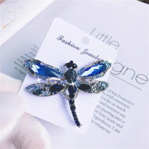 Rhinestone Dragonfly Brooch Women Pearl Pin Enameled Brooch Fashion Jewelry Ladies Party Gifts Dress Accessories