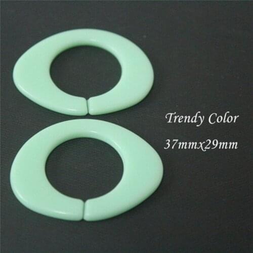 20pcs Green Acrylic Chain Links, Plastic Necklace Chain Links, Open Link per Link Size 37mmx29mm