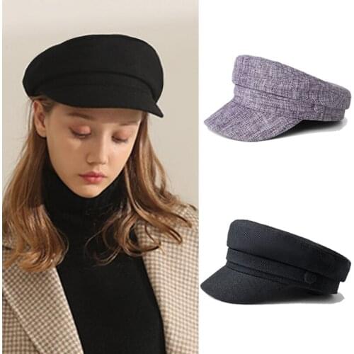 Womens Hat Kpop Ladies Cap For Female Autumn Hat Fashion Navy Hat Beret Fashion HJM003